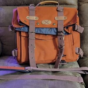Stylish Orange and Blue Men's Bag